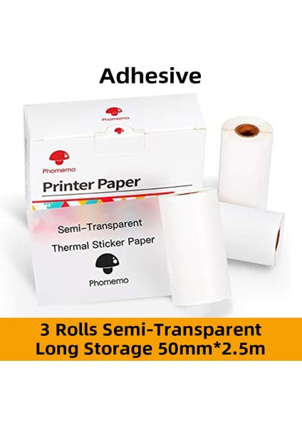 Simi-Trans Yapıştırıcı Tarzı Phomemo Kendinden Yapışkanlı Termal Kağıt Yazdırılabilir Etiket Yazıcı Phomemo SM02PRO Fotoğraf Yazıcısı Için Şeffaf Etiket Kağıdı (Yurt Dışından)