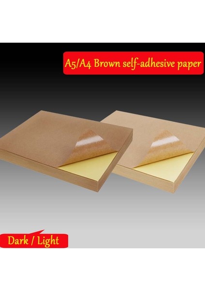 A4 Koyu 50 Yaprak Stili Eets 80G A4 A5 Kahverengi Kraft Kağıt Kendinden Yapışkanlı Etiket Baskı Etiketleri Mürekkep Püskürtmeli Lazer Fotokopi Makinesi Craft Kağıt (Yurt Dışından)