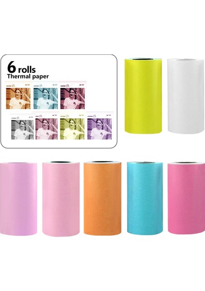 Pembe Tarzı 6 Rulo Termal Kağıt Rulosu 57*30MM Peripage Için Şeffaf Baskı Paperang Moto Yazıcı Için A6 Cep Termal Yazıcı (Yurt Dışından) fiyatları