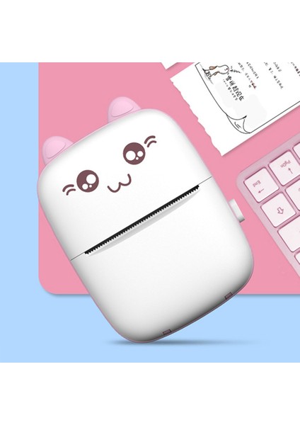 Pembe Tarzı Ofis Çalışması Termal Yazıcı Fotoğraf Etiketi Sevimli Cep 1 Kağıt Rulosu ile Cep Telefonu Kablosuz Bluetooth Mini Taşınabilir Makbuz (Yurt Dışından) fırsatları