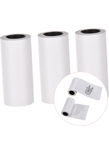 3 Adet Tarzı Rulo Kendinden Yapışkanlı Termal Kağıt Rulo Beyaz Yapışkan Kağıt Bpa Içermeyen, Peripage Için Kağıt Kağıt Paperang Poooli (Yurt Dışından)