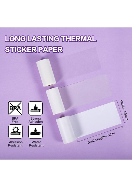 Phomemo 3 Rulo Karışık Şeffafyarı-Şeffafregular Sticker Phomemo M02 Serisi Yazıcı Için Termal Kağıt (Yurt Dışından)