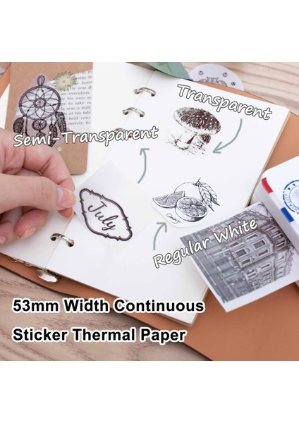 Phomemo 3 Rulo Karışık Şeffafyarı-Şeffafregular Sticker Phomemo M02 Serisi Yazıcı Için Termal Kağıt (Yurt Dışından)