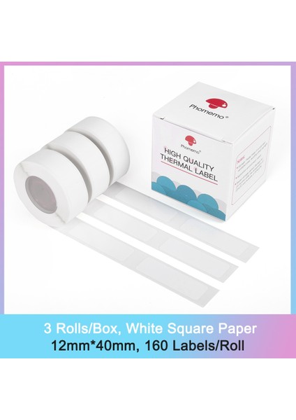 Kare Etiket 1240 Stili Phomemo D30 Için Etiket Kağıdı Termal Etiket Biletleri Kağıt Kendinden Yapışkanlı Şeffaf Kare Yuvarlak Isim Etiketleri Kağıt 3 Rollsbox (Yurt Dışından)