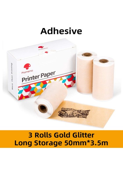 Altın Parıltı Stili SM02PRO Mini Yazıcı Için Papel Phomemo Yapışkan Termal Kağıt Yazdırılabilir Fotoğraf Kağıdı (Yurt Dışından)