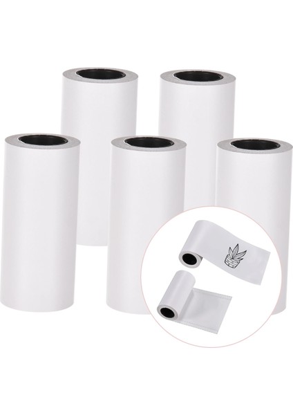 5 Adet Tarzı Rulo Kendinden Yapışkanlı Termal Kağıt Rulo Beyaz Yapışkan Kağıt Bpa Içermeyen, Peripage Için Kağıt Kağıt Paperang Poooli (Yurt Dışından)