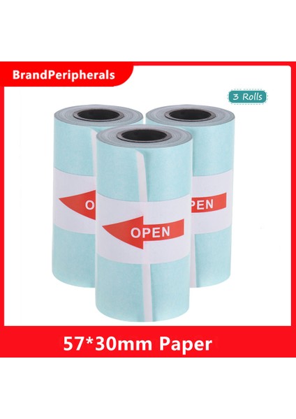 Peripage A6 Cep Için Kendinden Yapışkanlı 57*30MM(2.17*1.18IN) ile Yazdırılabilir Etiket Kağıt Rulo Doğrudan Termal Kağıt Paperang (Yurt Dışından)