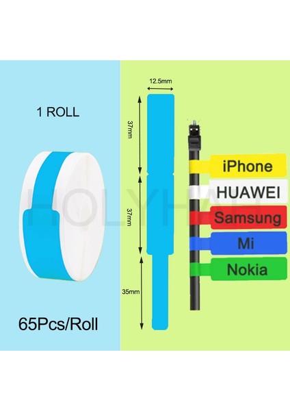 Mavi Kablo Stili Niimbot D11 D110 D101 Baskı Etiket Bandı B.duck Serisi Su Geçirmez Yağ Önleyici Yırtılmaya Dayanıklı Çizilmeye Dayanıklı Etiket Kağıdı (Yurt Dışından)