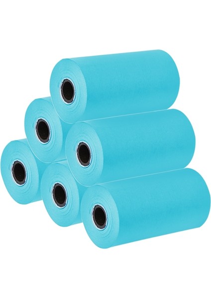 Mavi Stil 6 Rulo Yazdırılabilir Termal Kağıt Rulo Termal Kağıt Peripage A6 Termal Yazıcı Için 57*30MM Barkod Etiket Etiket Kağıt (Yurt Dışından)