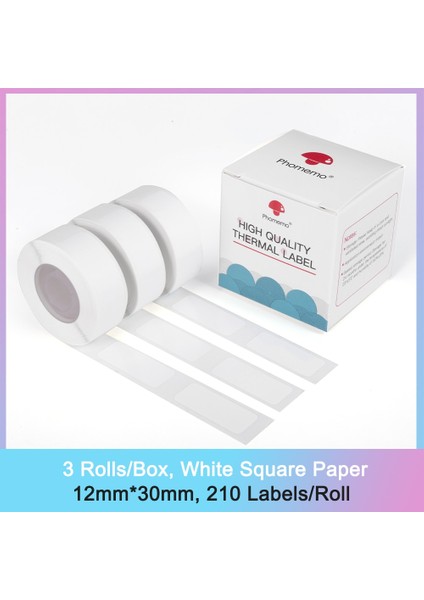 Kare Etiket 1230 Stili Phomemo D30 Için Etiket Kağıdı Termal Etiket Biletleri Kağıt Kendinden Yapışkanlı Şeffaf Kare Yuvarlak Isim Etiketleri Kağıt 3 Rollsbox (Yurt Dışından)