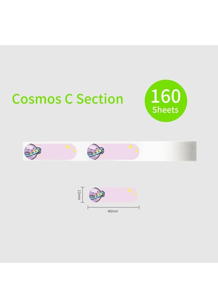 Stil 8 Stil Renkli Etiket Kağıdı Kendinden Yapışkanlı Termal Kağıt Rulosu 12 * Yaprak Rulo Phomemo D30 Termal Yazıcı ile Uyumlu (Yurt Dışından)