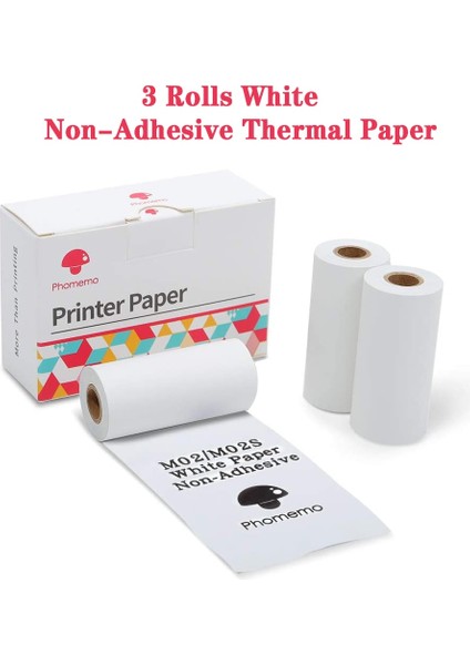 Beyaz Yapışkan Olmayan Stil Phomemo Termal Etiketler Fotoğraf Kağıdı Phomemo SM02PRO Yazıcı Için Kendinden Yapışkanlı Etiket Etiket Fotoğraf Kağıdı Mürekkepsiz (Yurt Dışından)