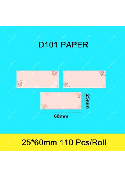 Yyey 25X60MM Stili Niimbot D Inç Etiket Etiket Kağıt Rulo Beyaz Renk Kablo Etiket Kağıtları Taşınabilir Etiket Termal Yazıcı D101 Ev Ofis (Yurt Dışından)