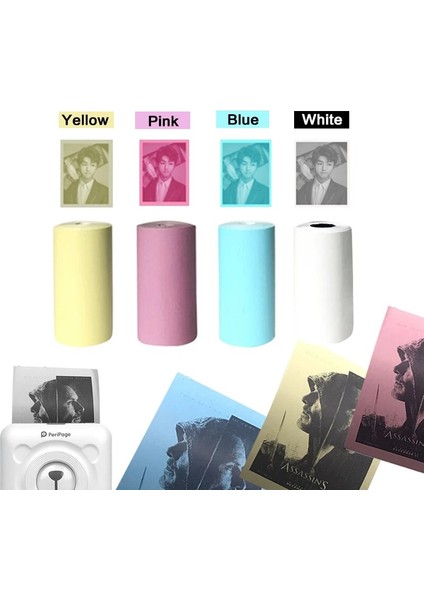 Yeşil Kenarlı Kağıt Stili Diğer A6 Termal Etiket Yazıcı Kağıdı Beyaz Renkli Etiket Fotoğraf Yazıcısı Için 57*30MM Peripage Paperang Poooli Baypage Printing A (Yurt Dışından) modelleri