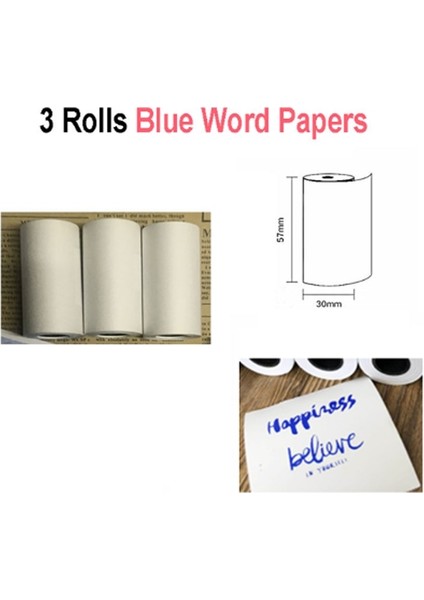 Beyaz Termal Kağıt Stili 3 Rulo 57*30MM Termal Kağıt Etiket Kağıdı Etiket Kağıdı Fotoğraf Kağıdı Renkli Kağıt Peripage Paperang Moto Yazıcı Için (Yurt Dışından)