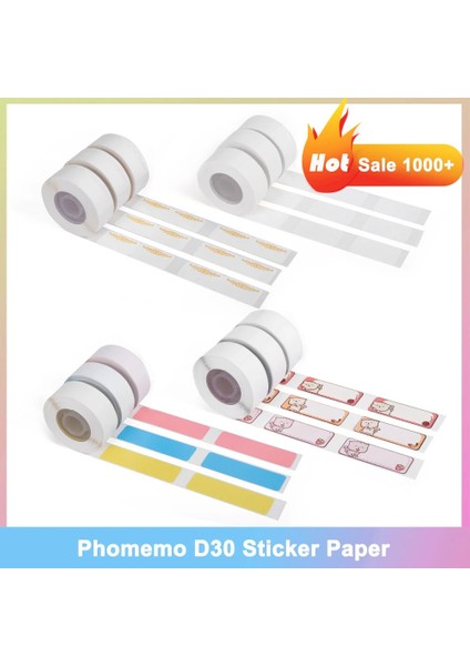 DP-P01 Stili Phomemo D30 Için Etiket Kağıdı Termal Etiket Biletleri Kağıt Kendinden Yapışkanlı Şeffaf Kare Yuvarlak Isim Etiketleri Kağıt 3 Rollsbox (Yurt Dışından)