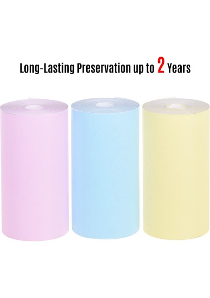 Renk Etiketsiz Stil 3 Rulo Termal Kağıt Rulo Makbuz Kağıdı Bpa Içermeyen Uzun Ömürlü Cep Termal Yazıcı Için 10 Yıl Anında Fotoğraf Yazıcısı (Yurt Dışından) fiyatları