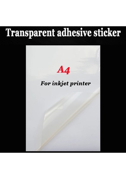8.5mic 20 Yaprak Stili A4 Mürekkep Püskürtmeli Şeffaf Kendinden Yapışkanlı Baskı Kağıdı Su Geçirmez Çizilmez Saydam Katman 85 Mikron Pet Etiket Etiketi (Yurt Dışından) modelleri