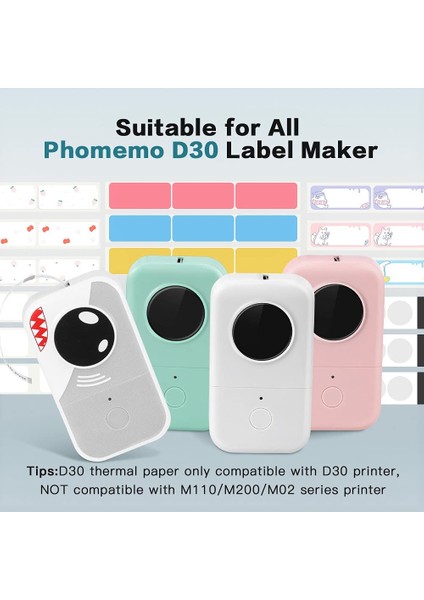 3x Beyaz 15X50MM Stili 3 Rollsbox Phomemo Whitetransparency Termal Etiket D30 Kağıt Etiket D30 Taşınabilir Kendinden Yapışkanlı Etiket Yazıcısı Için Bpa Içermez (Yurt Dışından) fırsatları