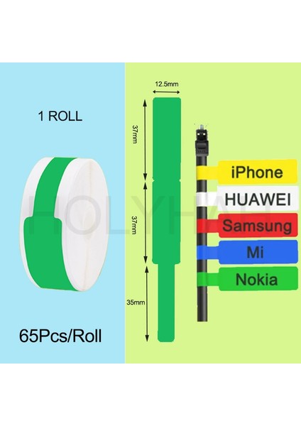 Yeşil Kablo Stili Niimbot D11 D110 D101 Baskı Etiket Bandı B.duck Serisi Su Geçirmez Yağ Önleyici Yırtılmaya Dayanıklı Çizilmeye Dayanıklı Etiket Kağıdı (Yurt Dışından)