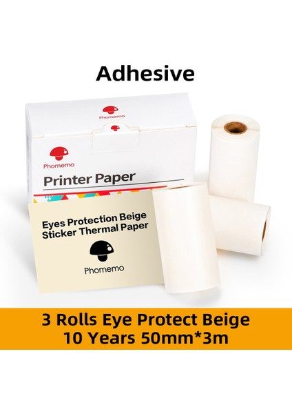 Bej 10 Yıl Stili SM02PRO Mini Yazıcı Için Papel Phomemo Yapışkan Termal Kağıt Yazdırılabilir Fotoğraf Kağıdı (Yurt Dışından)