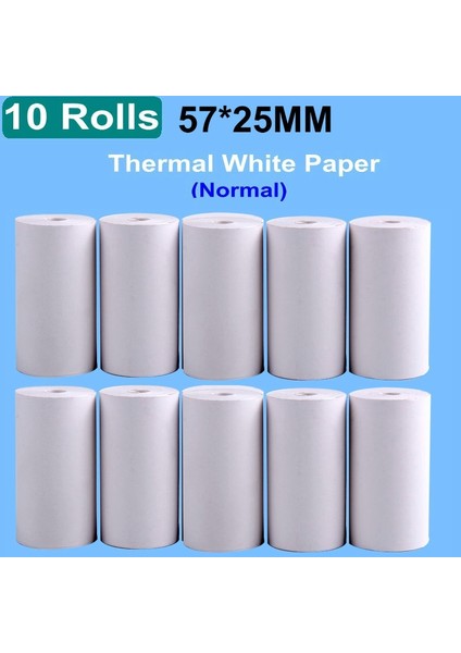10 Beyaz 25 mm Stil 57*30MM Termal Kağıt Rengi Beyaz Çocuklar Için Kamera Anında Yazıcı ve Çocuklar Için Kamera Baskı Kağıdı Yedek Aksesuarları Par (Yurt Dışından)