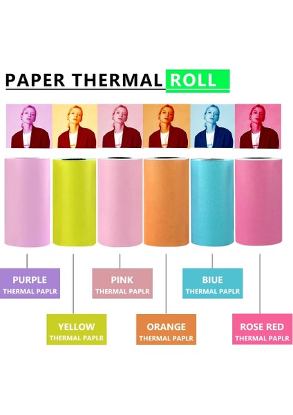 Turuncu Tarzı Kendinden Yapışkanlı Termal Kağıt Yazdırılabilir Etiket Kağıt Rulo Doğrudan Peripage A6 Cep Için 57*30MM(2.17*1.18IN) Paperang (Yurt Dışından)