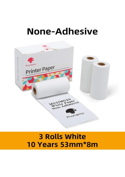 Yapışkan Olmayan Beyaz Stil SM02PRO Mini Yazıcı Için Papel Phomemo Yapışkan Termal Kağıt Yazdırılabilir Fotoğraf Kağıdı (Yurt Dışından)