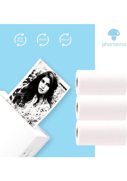 Yapışkan Olmayan Beyaz Stil SM02PRO Mini Yazıcı Için Papel Phomemo Yapışkan Termal Kağıt Yazdırılabilir Fotoğraf Kağıdı (Yurt Dışından)
