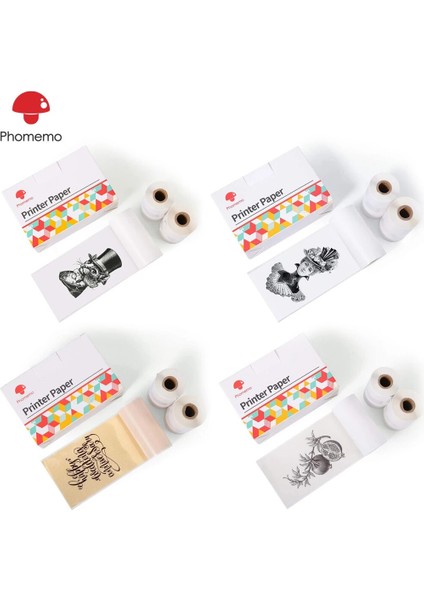 Beyaz Etiket Stili Yazdırılabilir Etiket Termal Kağıt Phomemo Kendinden Yapışkanlı Şeffaf Altın Fotoğraf Kağıdı Phomemo SM02 Pro Yazıcı Için Rulolar (Yurt Dışından) fiyatları