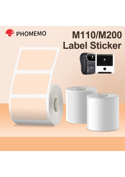 XP4080-100 Stili Phomemo M110 Termal Etiket Yazıcı Etiketleri Ev Ofis Etiketleri Için Renkli Yapışkanlı Kağıt Yuvarlak Kare Yazdırılabilir Etiket Kağıdı (Yurt Dışından)