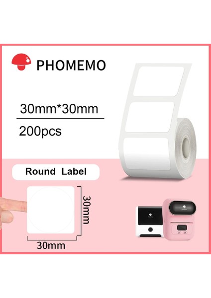 Yuvarlak 30X30MM Stili Phomemo Kendinden Yapışkanlı Etiketler Kağıt Phomemo Etiket Yazıcısı Için Su Geçirmez Kimlik Etiketi Takı Etiketi Termal Etiket (Yurt Dışından)