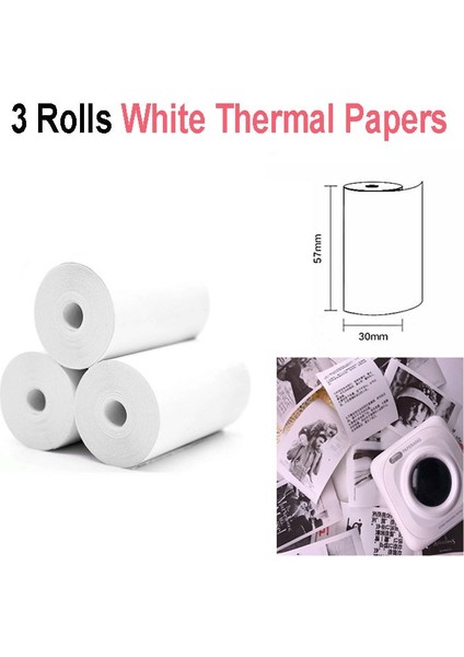 3 Beyaz Kağıt Stili Peripage A6 A9 Kağıt Yapışkanlı Termal Etiket Fotoğraf Kağıdı Beyaz Renk Şeffaf Etiket Paperang Memobird Iprinter Için (Yurt Dışından)
