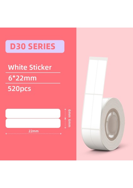 3x Beyaz 6X22MM Stili 3 Rollsbox Phomemo Whitetransparency Termal Etiket D30 Kağıt Etiket D30 Taşınabilir Kendinden Yapışkanlı Etiket Yazıcısı Için Bpa Içermez (Yurt Dışından)