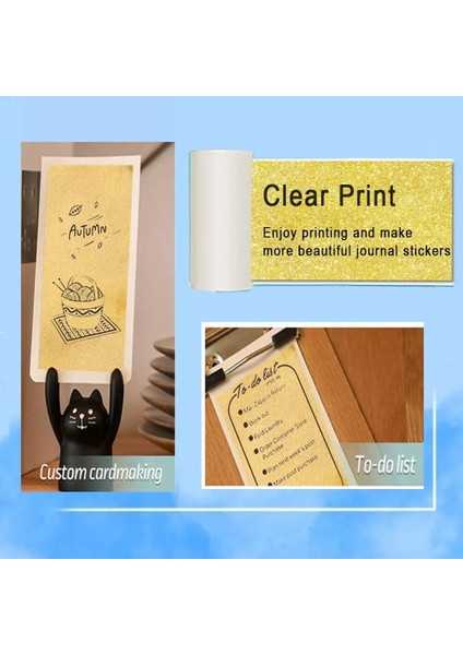 Beyaz Etiket Stili Yazdırılabilir Etiket Termal Kağıt Phomemo Kendinden Yapışkanlı Şeffaf Altın Fotoğraf Kağıdı Phomemo SM02 Pro Yazıcı Için Rulolar (Yurt Dışından) fırsatları