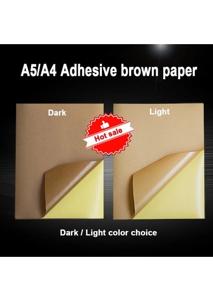A4 Hafif 50 Sayfalık Stil Eets 80G A4 A5 Kahverengi Kraft Kağıt Kendinden Yapışkanlı Etiket Baskı Etiketleri Mürekkep Püskürtmeli Lazer Baskı Fotokopi Makinesi Craft Kağıt (Yurt Dışından)