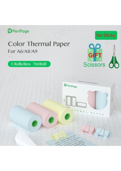 1 Kutu Tarzında 3 Rulo Mini Taşınabilir Yazıcı Için Peripage Termal Kağıt Rulosu Renkli Kağıt Etiket Makbuz Fotoğraf Kağıdı Güvenli Ücretsiz Bpa Pürüzsüz Baskı (Yurt Dışından) fiyatları
