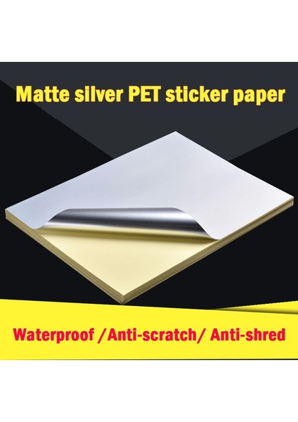 Lazer 10 Yaprak Stili A4 Mat Gümüş Etiket Baskı Kağıdı Pet Uv Kaplama Etiket Su Geçirmez Çizilmeye Karşı Dayanıklı Isıya Dayanıklı Mürekkep Püskürtmeli Lazer Yazıcı (Yurt Dışından)