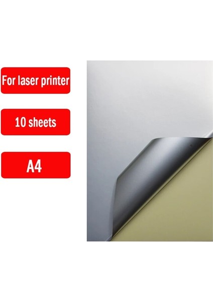 Lazer 10 Yaprak Stili A4 Mat Gümüş Etiket Baskı Kağıdı Pet Uv Kaplama Etiket Su Geçirmez Çizilmeye Karşı Dayanıklı Isıya Dayanıklı Mürekkep Püskürtmeli Lazer Yazıcı (Yurt Dışından) fiyatları