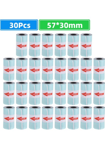 30 Rulo Kendinden Yapışkanlı Termal Kağıt Yazdırılabilir Etiket Kağıt Rulosu Doğrudan Peripage A6 Cep Için 57*30MM Paperang (Yurt Dışından)