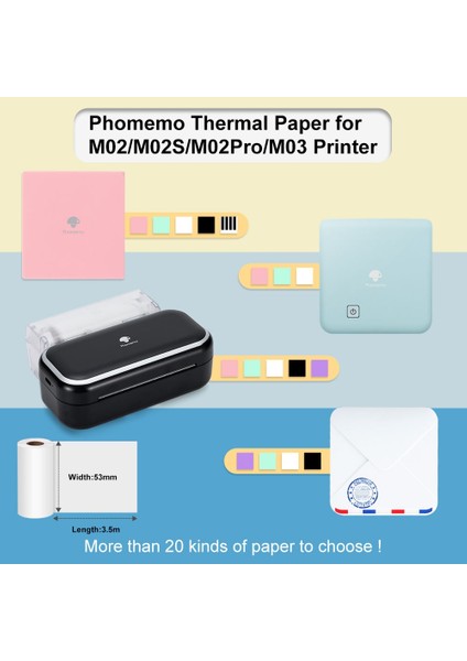 Sakura Sricker Tarzı M02 Kendinden Yapışkanlı Termal Kağıt Bpa Ücretsiz Baskı Termal Fotoğraf Etiketi Phomemo SM02PRO Mini Yazıcı Için Rulo Kağıdı (Yurt Dışından) modelleri
