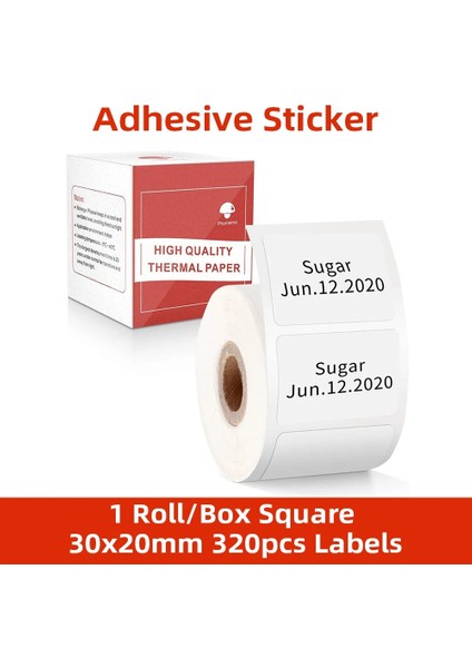 XP3020-320 Stili Phomemo M110 Termal Etiket Yazıcı Etiketleri Ev Ofis Etiketleri Için Renkli Yapışkanlı Kağıt Yuvarlak Kare Yazdırılabilir Etiket Kağıdı (Yurt Dışından)