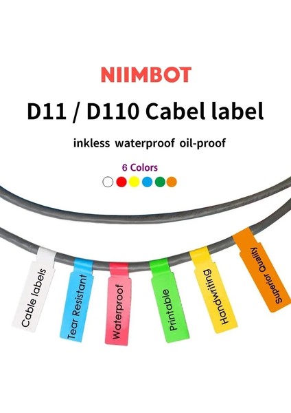 Mavi Stil 【cabel Serisi 】nıımbot D11D110 Etiket Kağıdı Termal Etiket Etiket Veri Hattı Etiketi Fiber Optik Etiket Su Geçirmez, Yağa Dayanıklı (Yurt Dışından) fiyatları