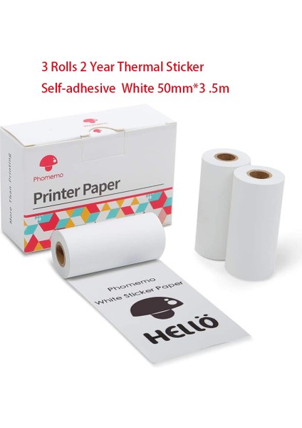 Beyaz Kendinden Yapışkanlı Tarzı Phomemo Yazdırılabilir Etiket Fotoğraf Kağıdı Kendinden Yapışkanlı Şeffaf Termal Yazıcı Phomemo SM02PRO Yazıcı Için Papel Rulo (Yurt Dışından)