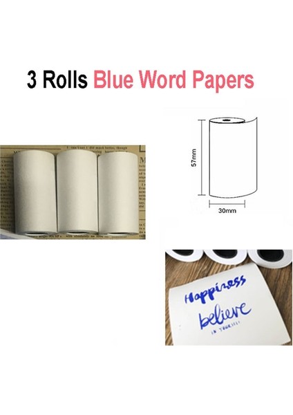 3 Mavi Kelime Stili Peripage A6 A9 Kağıt Yapışkanlı Termal Etiket Fotoğraf Kağıdı Beyaz Renk Şeffaf Etiket Paperang Memobird Iprinter Için (Yurt Dışından)