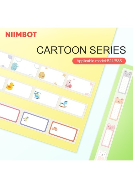 Küçük Canavarlar Tarzı Niimbot B21 B3S Renkli Etiket Kağıdı Adı Karikatür Sevimli Hayvan Su Geçirmez Desen Not Kağıdı B3S Etiket Yazıcısı Termal Kağıt (Yurt Dışından)