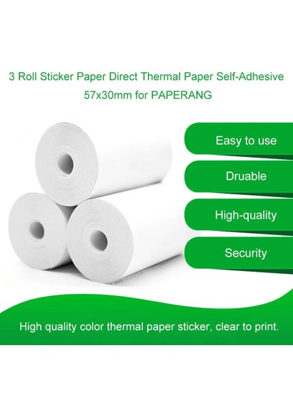 5 Rulo Yazdırılabilir Etiket Kağıt Rulo Doğrudan Termal Kağıt Peripage A6 Cep Kağıt Için 57*30MM (Yurt Dışından)