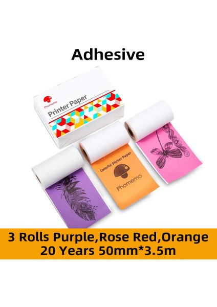 Renkli Sticker2 Stili Phomemo Termal Kağıt Yazdırılabilir Phomemo SM02 Pro Yazıcı Için Kendinden Yapışkanlı Etiket Kağıt Rulo Etiket Baskı Kağıdı (Yurt Dışından)