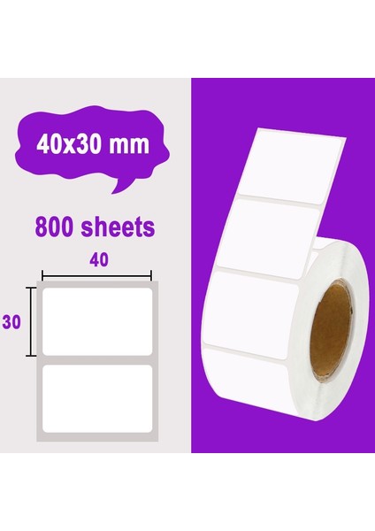 40X30MM-800 Adet Tarzı Termal Etiket Etiket Kağıdı Su Geçirmez Yırtılmaz Pp Termal Sentetik Kağıt Etiket Genişliği mm Taze Soğuk Zincir Için (Yurt Dışından)