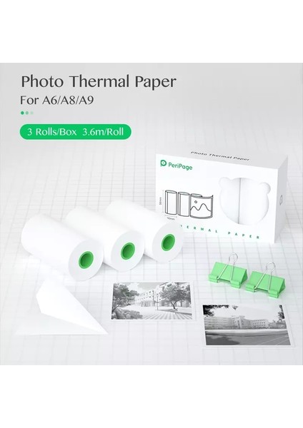 Renk 3 Rulo Stili 56*30MM Beyaz Renkli Termal Kağıt Etiket Kağıdı Etiket Fotoğraf Kağıdı Peripage Için A6 A8 Paperang Oto Cep Mini Yazıcı (Yurt Dışından)